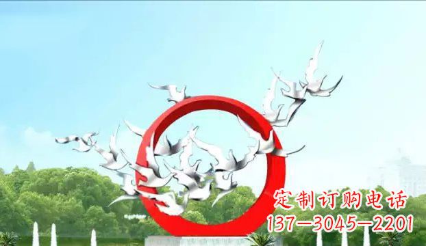 聊城华丽优雅的不锈钢鸽子雕塑