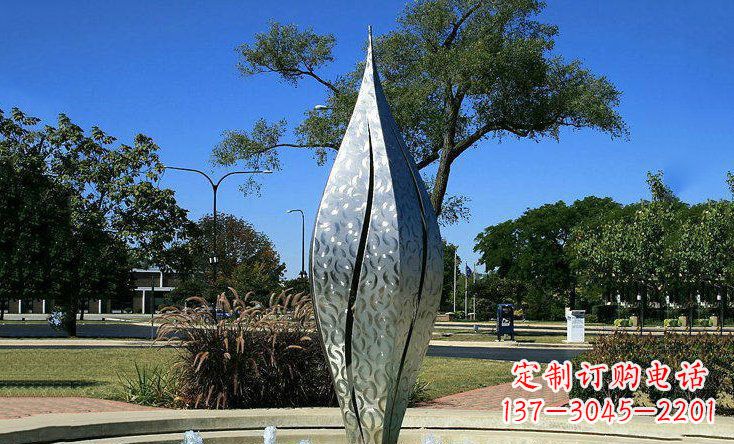 聊城锦绣花骨朵不锈钢喷泉雕塑