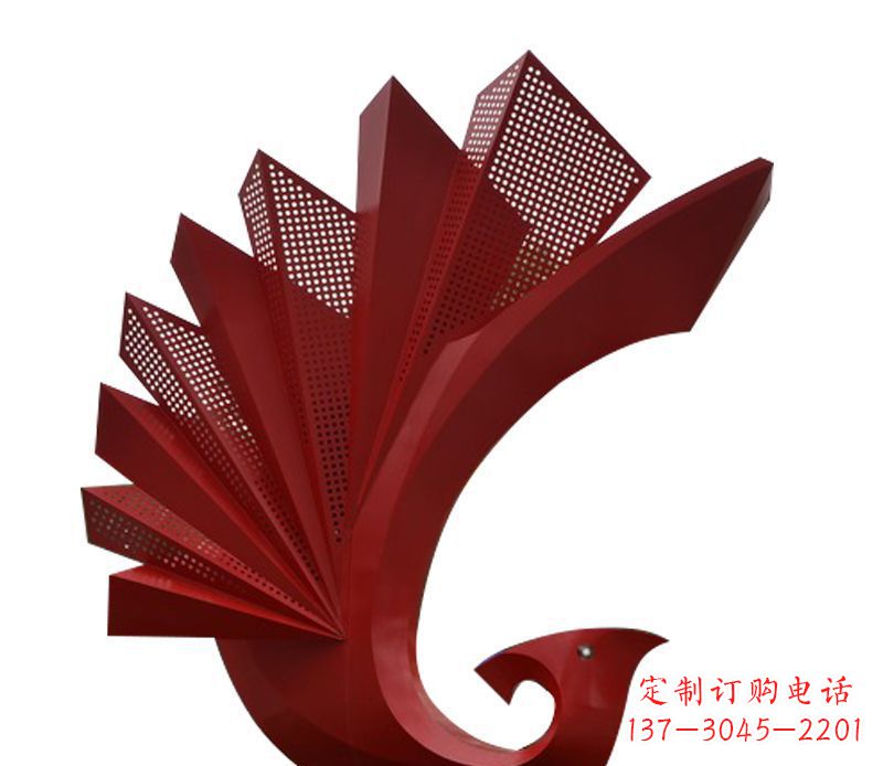 聊城广场不锈钢孔雀造型雕塑
