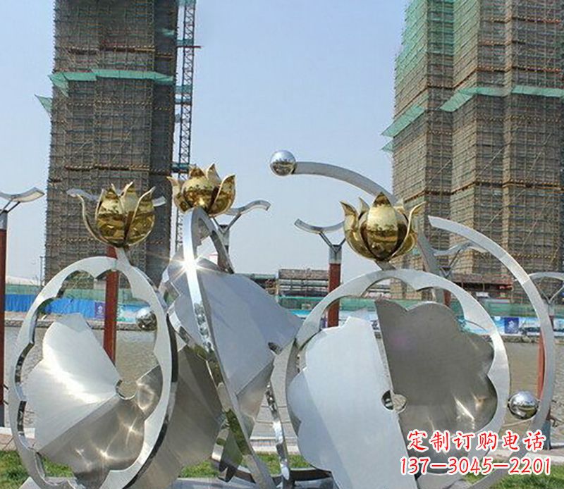 聊城精美不锈钢抽象莲花雕塑