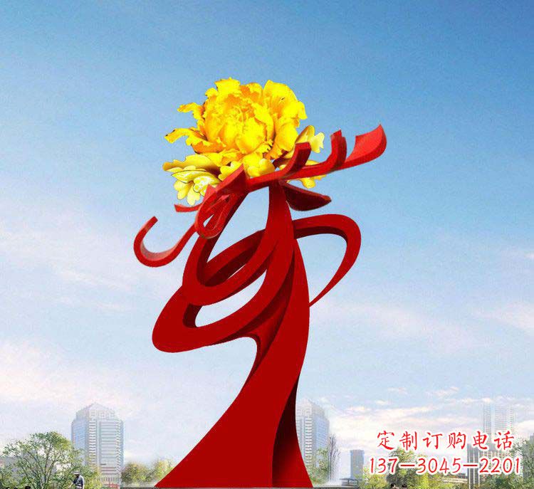聊城中领雕塑:牡丹花开,把美景永久定格