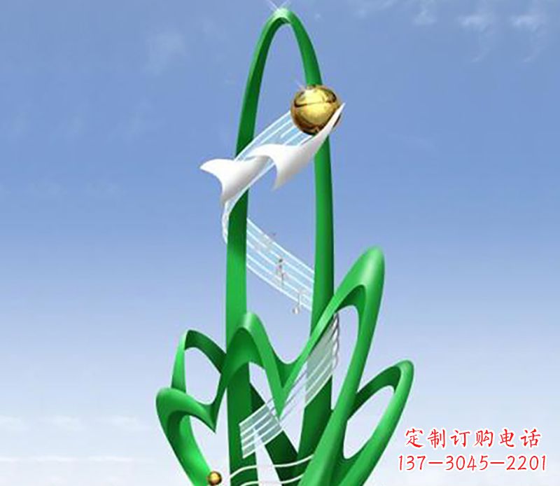 聊城广场不锈钢树叶景观雕塑