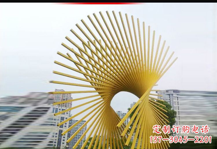 聊城广场不锈钢树枝扇形景观雕塑