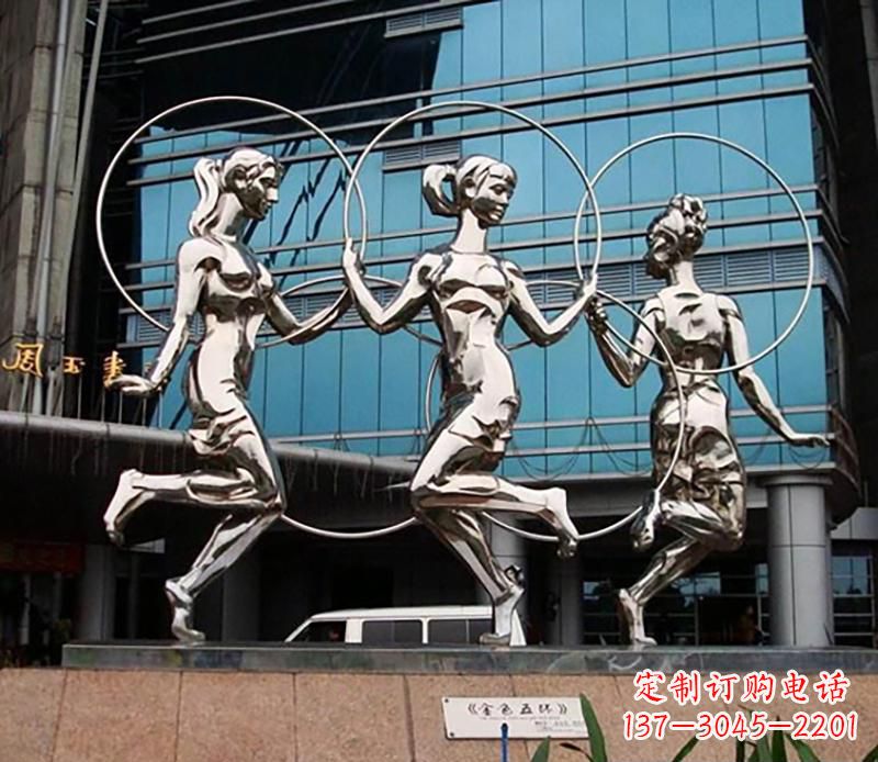 聊城不锈钢跳舞美女雕塑