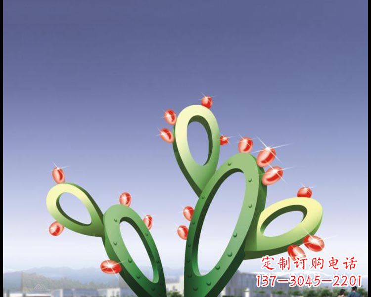 聊城视觉焕发的不锈钢仙人掌景观雕塑
