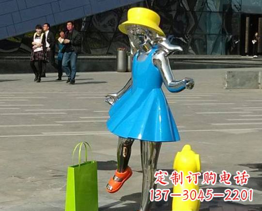 聊城中领雕塑:极致的不锈钢小女孩雕塑