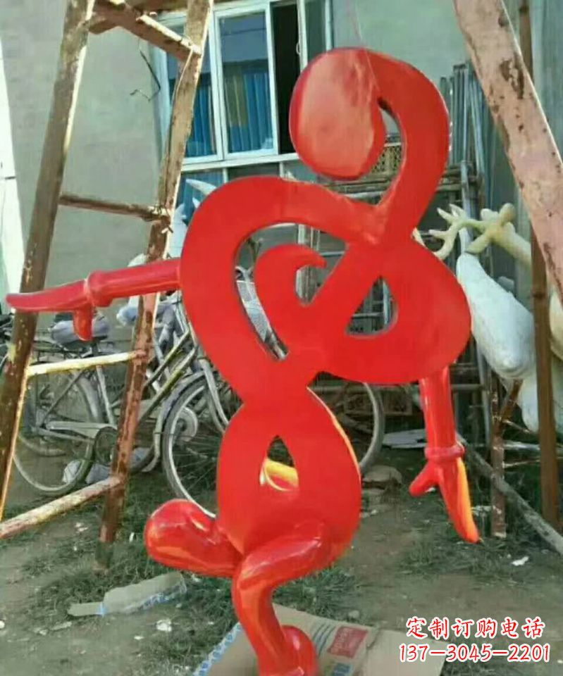 聊城中领雕塑-不锈钢音符抽象雕塑