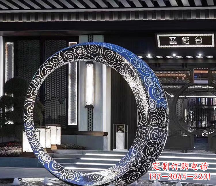 聊城精致圆环喷泉雕塑陪伴你的绿色城市