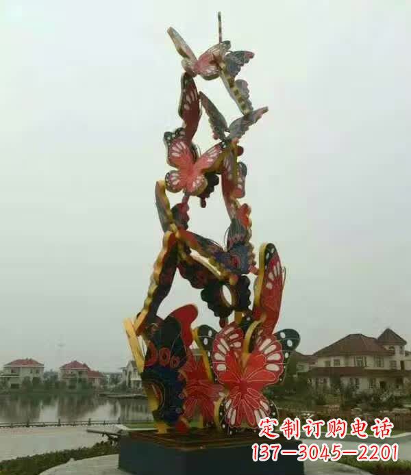 聊城中领雕塑:精美不锈钢蝴蝶雕塑