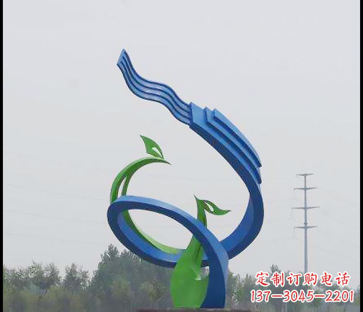 聊城完美锻造,彩色不锈钢抽象凤凰雕塑