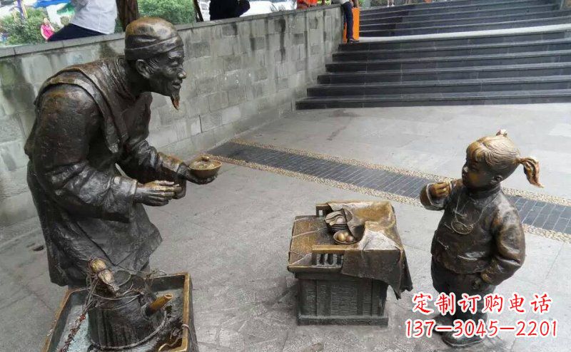 聊城小女孩铜雕,古朴优雅