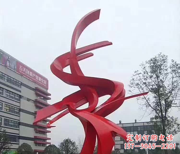 聊城广场抽象凤凰不锈钢雕塑1