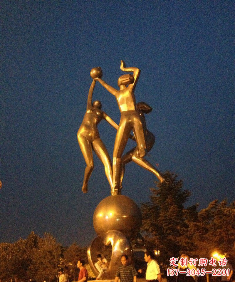 聊城艺术化尽展,欣赏活力女孩景观铜雕