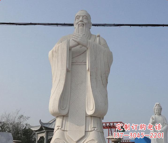 聊城雕刻传统文化——中领雕塑的大型石雕孔子