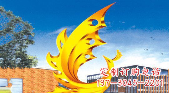 聊城广场凤凰不锈钢雕塑 (2)