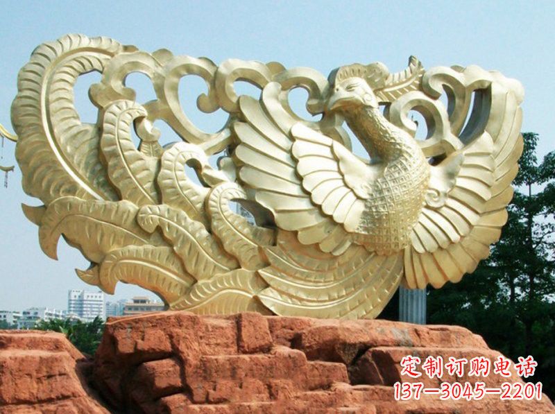 聊城欣赏瑰丽的凤凰铜雕
