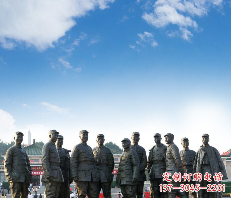 聊城广场红军人物石雕