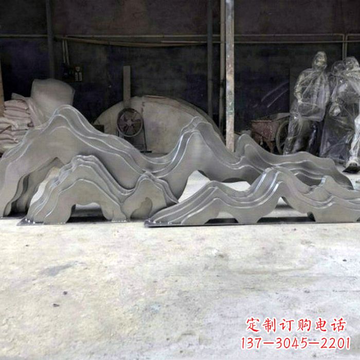 聊城精美大型不锈钢假山雕塑