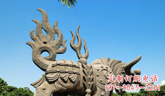 聊城广场火牛铜雕