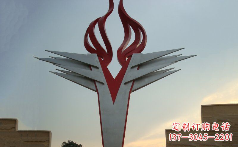 聊城广场火炬不锈钢雕塑_1