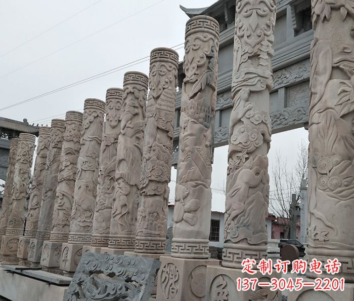 聊城广场景观12生肖石柱