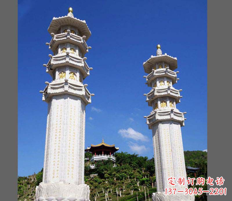 聊城广场景观大理石宝塔石雕