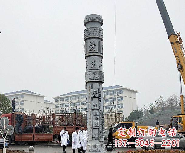 聊城广场景观大理石龙柱石雕 (7)