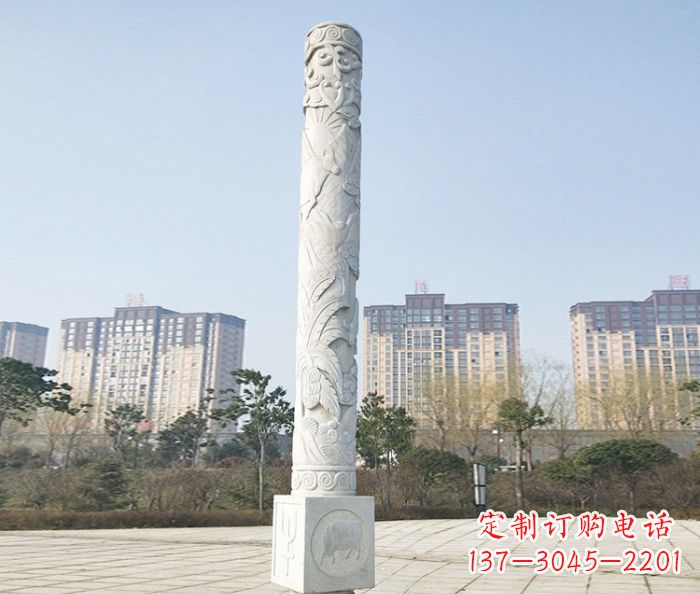 聊城广场景观大理石龙柱石雕_2 (2)