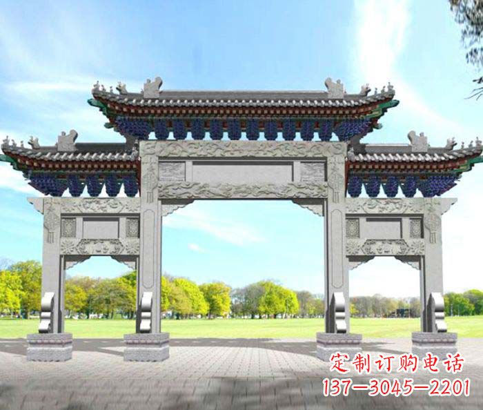 聊城广场景观大理石牌楼石雕
