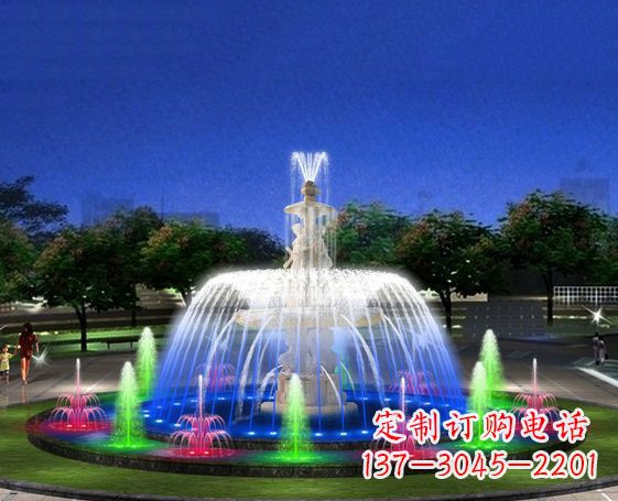 聊城广场景观大型喷泉石雕 (2)