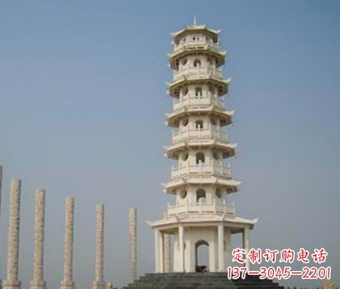 聊城广场景观多层宝塔石雕 (2)