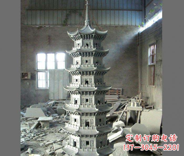 聊城广场景观多层宝塔石雕