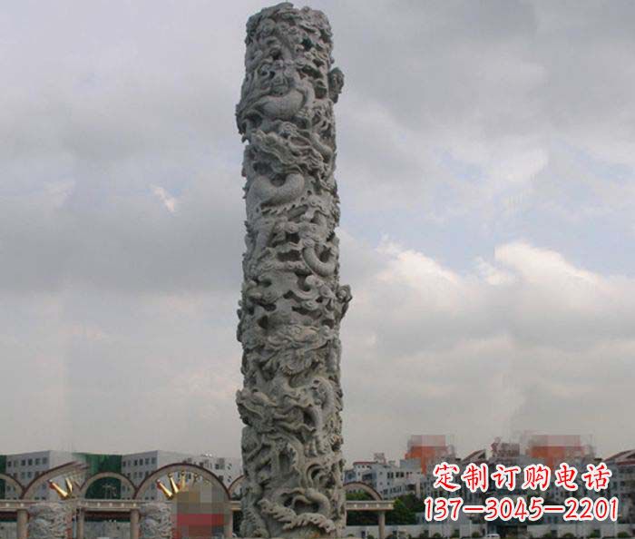 聊城精美仿古盘龙柱石雕