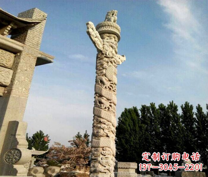 聊城广场景观华表石雕 (2)
