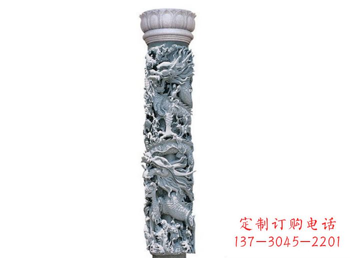 聊城广场景观龙柱石雕 (2)