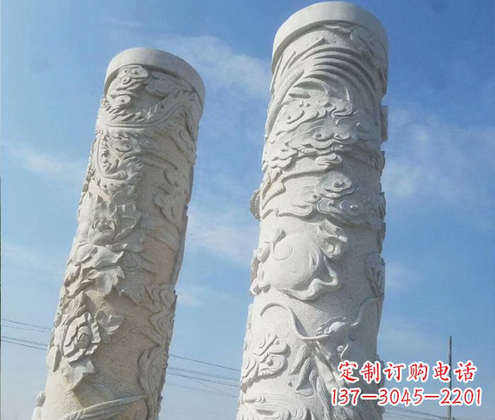 聊城艺术化的广场龙柱石雕