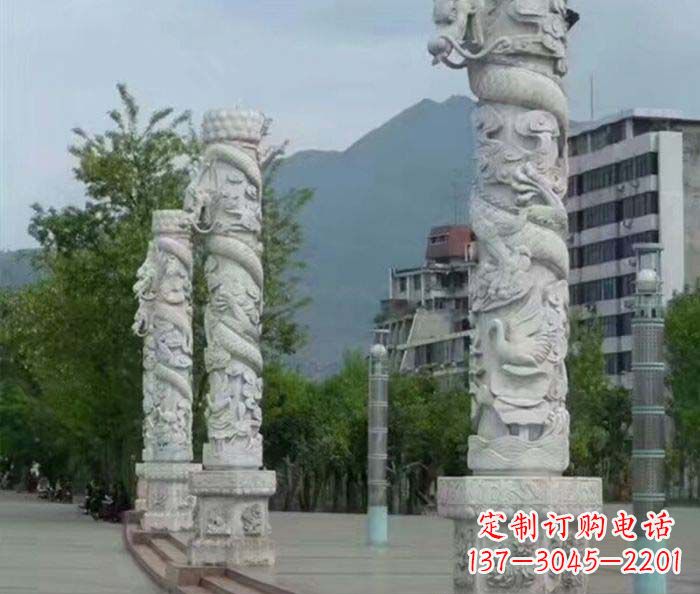 聊城定制精美的盘龙柱石雕