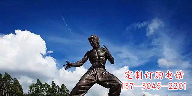 聊城流派经典不朽:李小龙名人铜雕