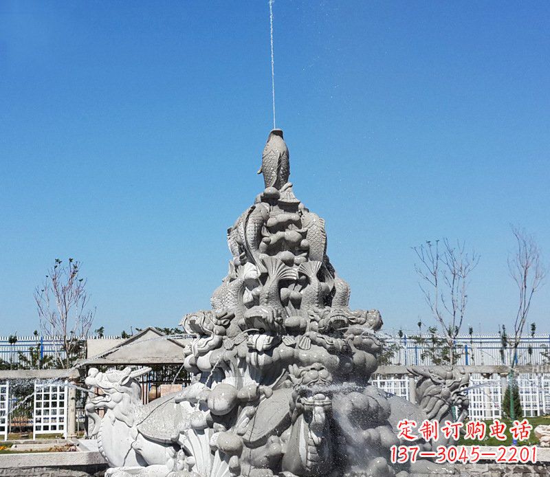 聊城令人称羡的广场龙龟喷泉石雕