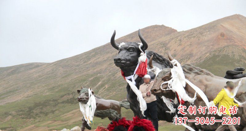 聊城完美纪念:牦牛景观铜雕