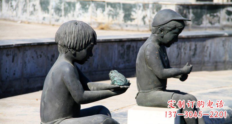聊城儿童景观铜雕,携带童趣的青蛙