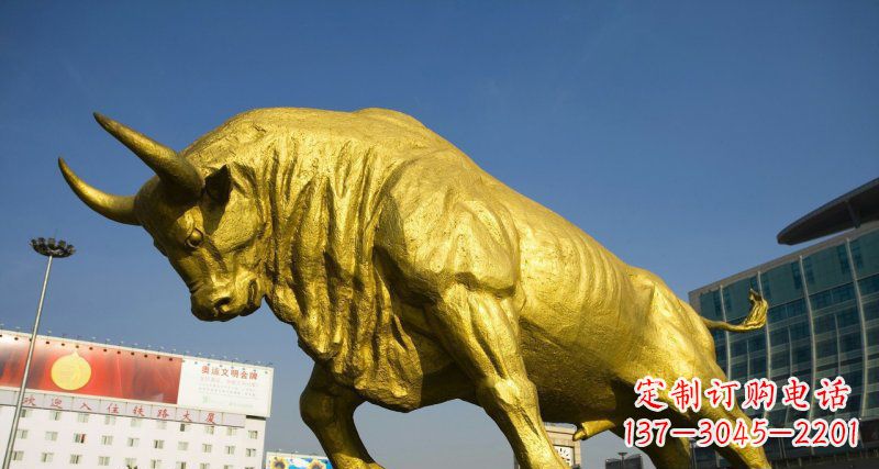 聊城广场牛动物铜雕