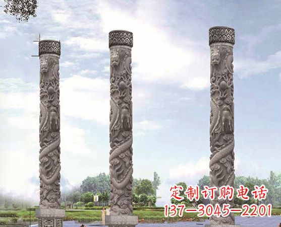 聊城广场盘龙柱景观石雕