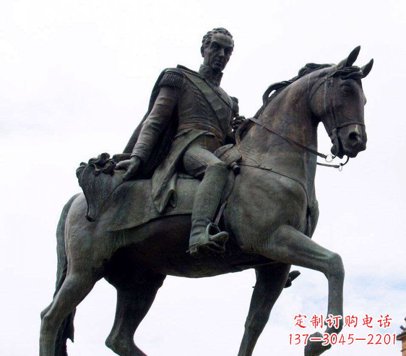 聊城中领雕塑:西方风格骑马铜雕