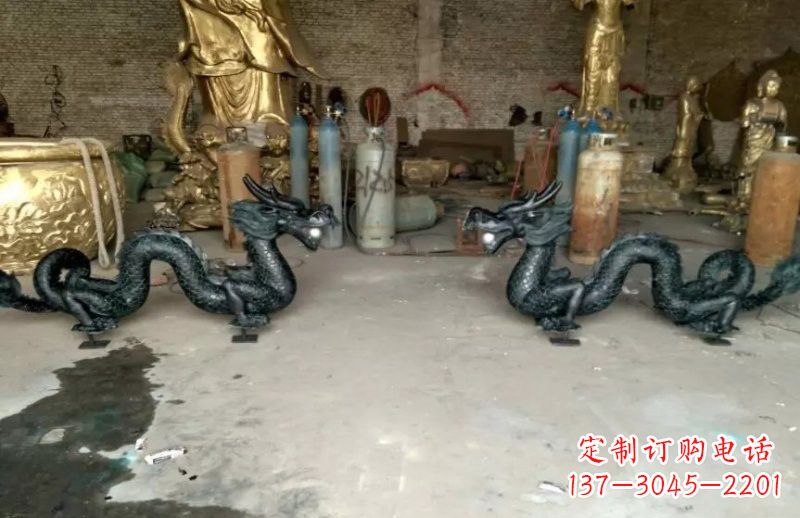 聊城中领雕塑精美定制双龙戏珠雕塑