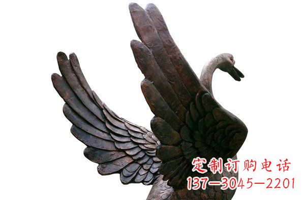 聊城广场天鹅动物铜雕