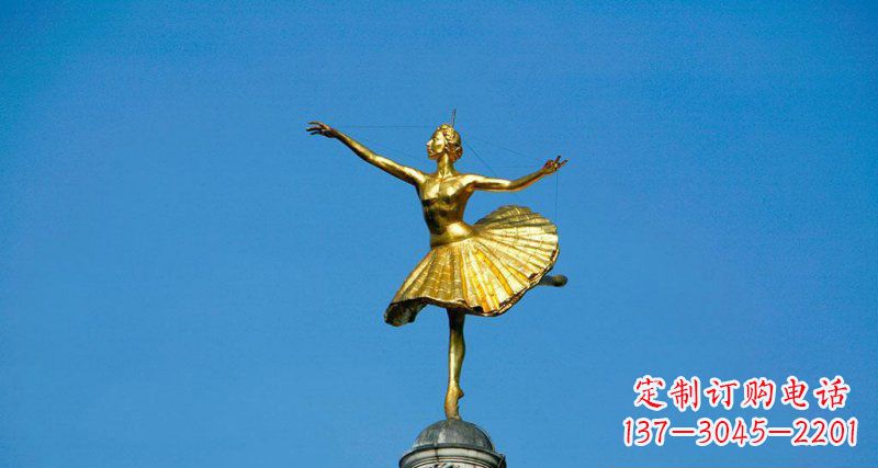 聊城精美手工跳芭蕾舞的西方女人铜雕