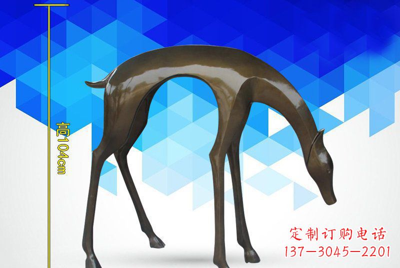 聊城铜镜面鹿雕塑,高端雕塑定制