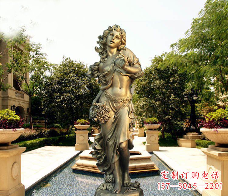 聊城华丽蓬勃的铜雕女神像