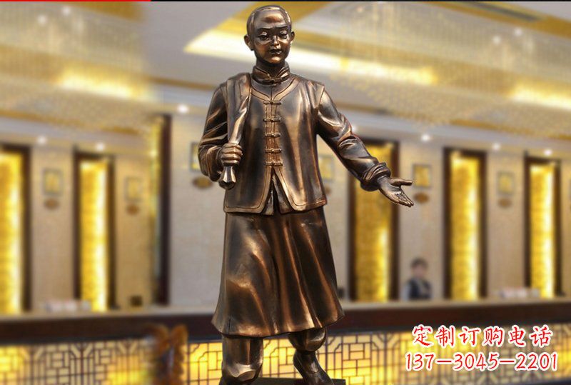 聊城精致传统,店小二人物雕塑